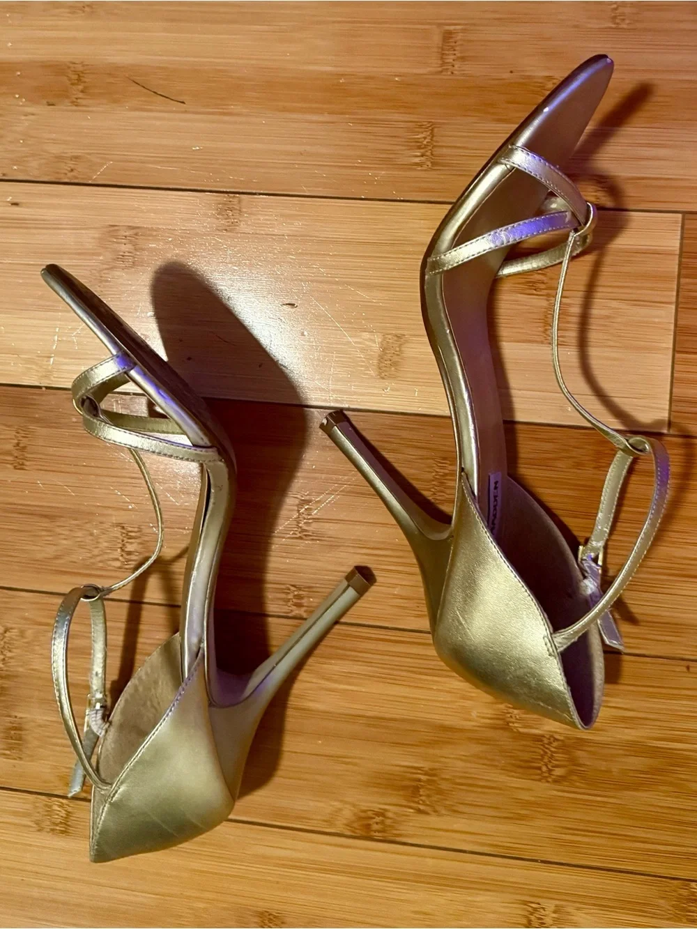 Steve Madden Holidays Gold Heels, size 8